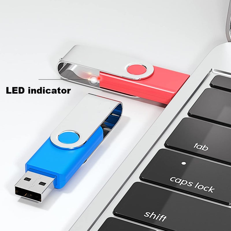 Maspen 2 Pack 64GB USB Flash Drive USB 2.0 Thumb Drives Jump Drive Fold Storage Memory Stick Swivel Design - Black - Image 4